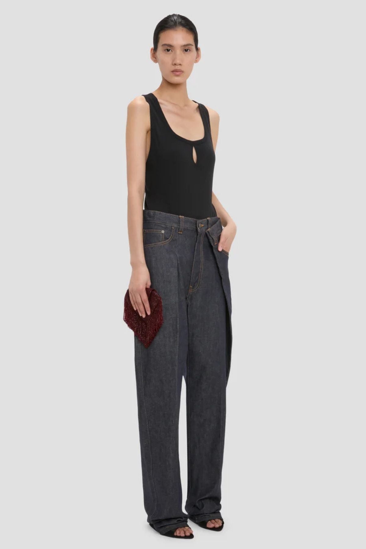 Victoria Beckham Split Tank Top - Black