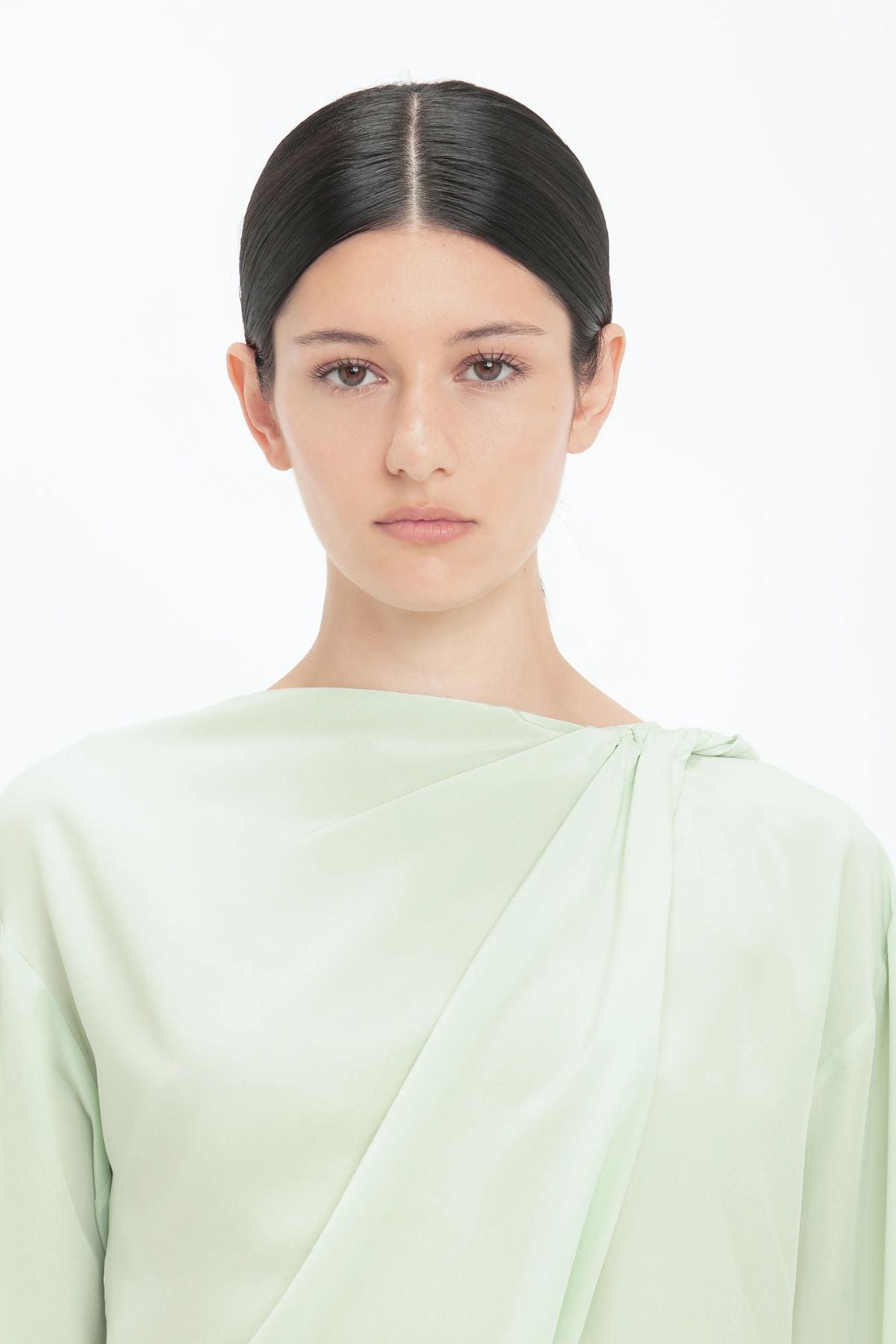 Victoria Beckham Twist Detail Scarf Top - Jade