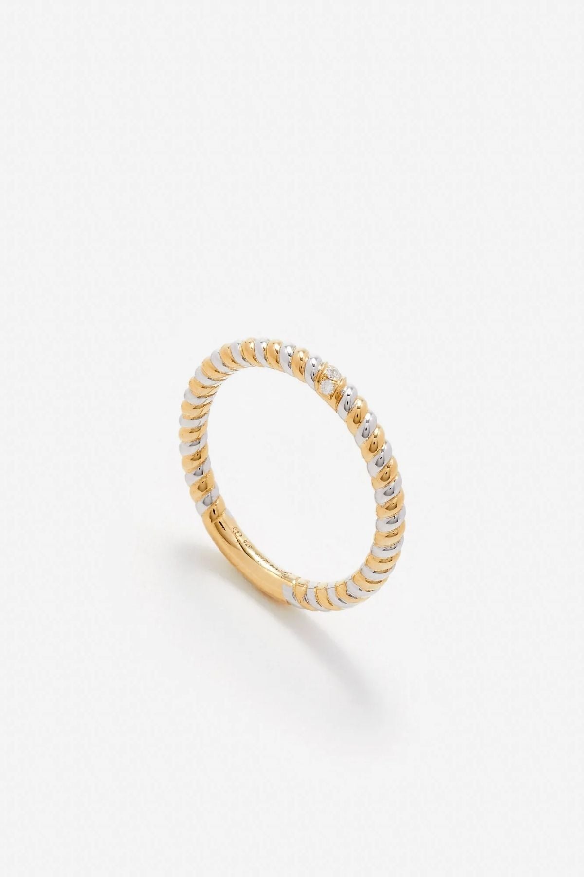 Yvonne Léon Alliance Mini Twist Diamond Ring - Yellow/ White Gold