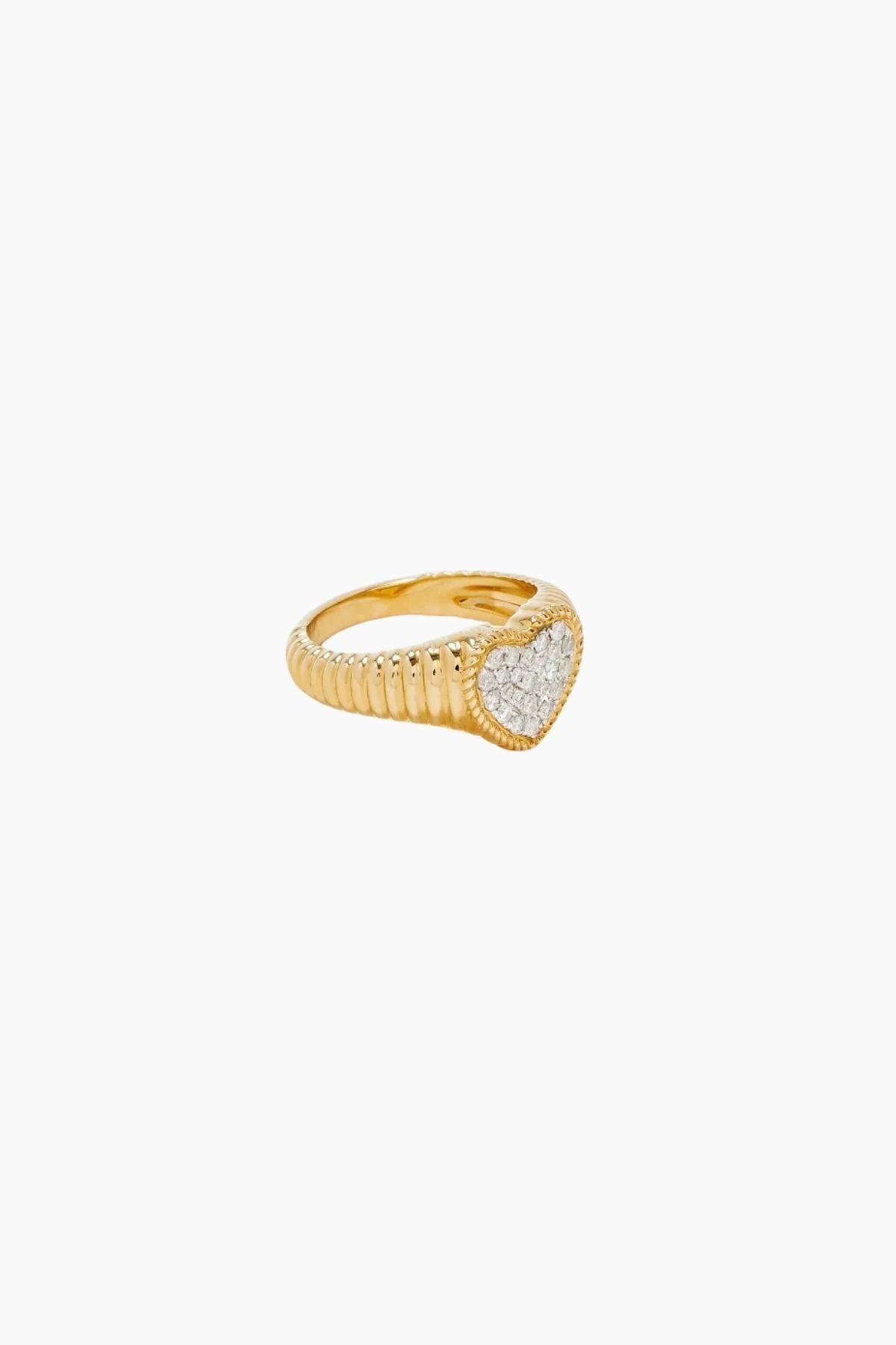 Yvonne Léon Baby Chevaliere Heart Diamant Ring - Yellow Gold