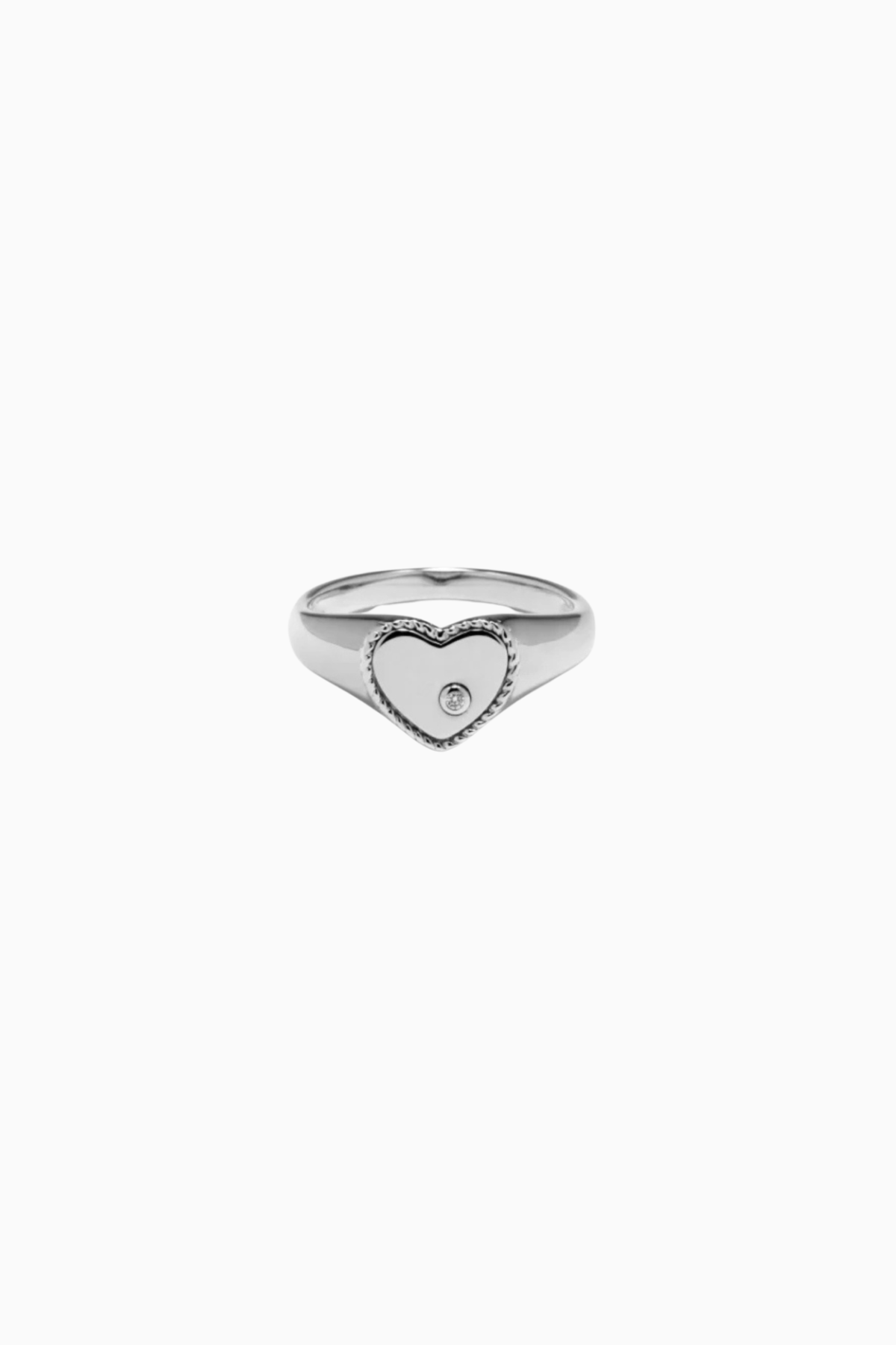Yvonne Léon Baby Chevalière Heart Ring - White Gold