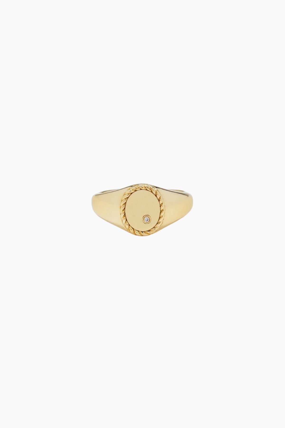 Yvonne Léon Baby Chevaliere Oval Diamond Ring - Yellow Gold