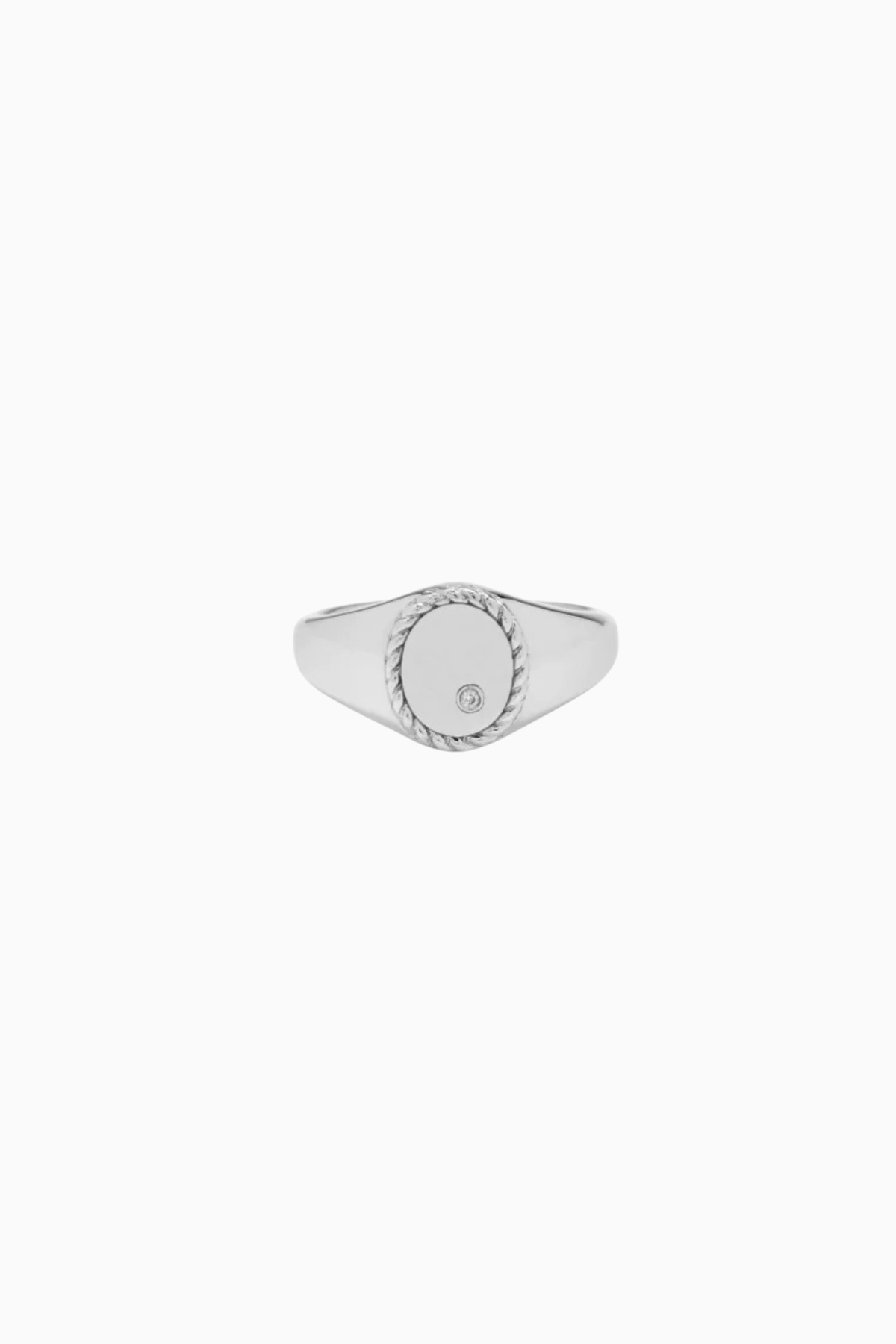 Yvonne Léon Baby Chevalière Ovale Ring - White Gold