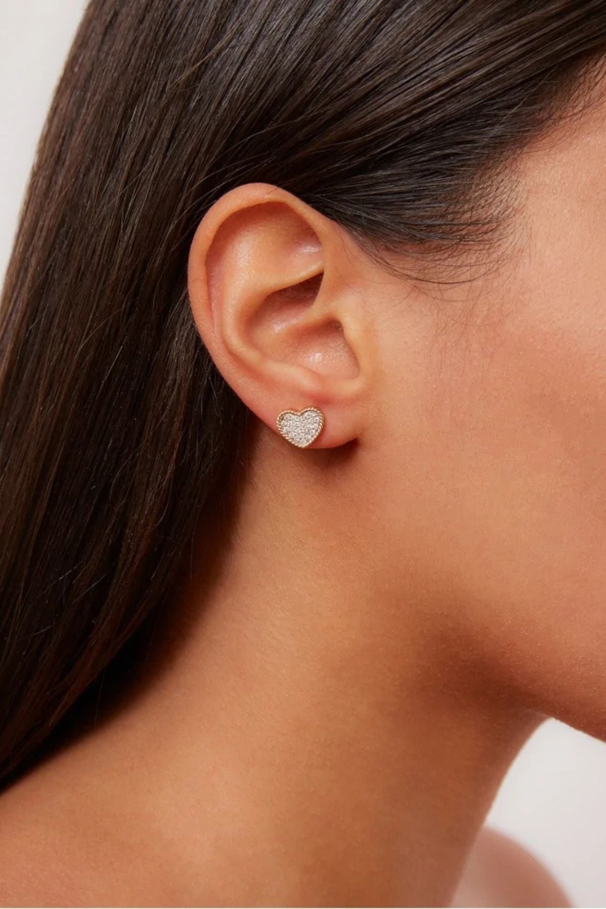 Yvonne Léon Baby Coeur Diamant Heart Earrings - Yellow Gold