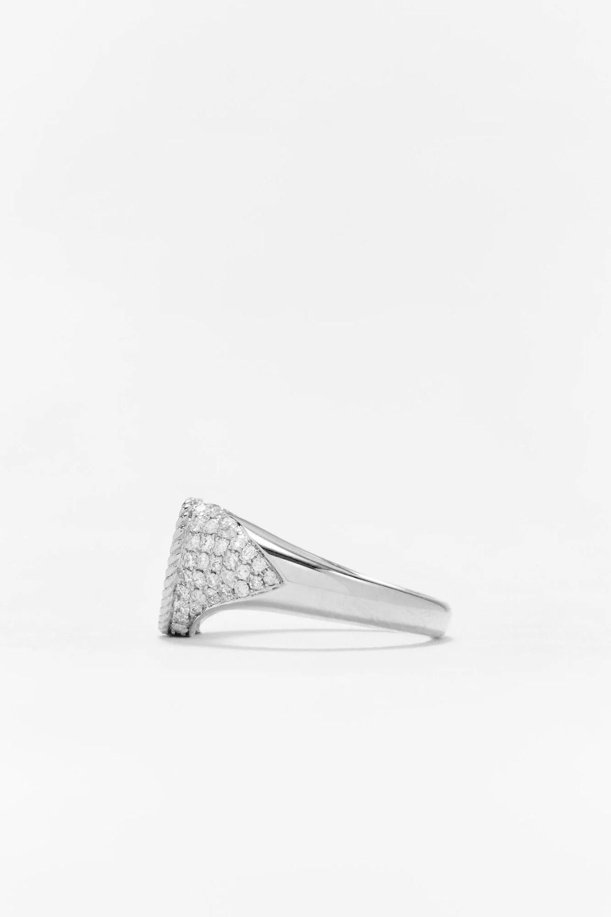 Yvonne Léon Baby Oval Chevalier Diamond Ring - White Gold