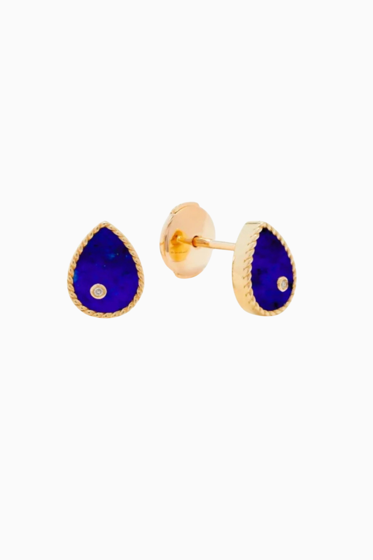 Yvonne Léon Baby Poire Earrings - Lapis/ Yellow Gold