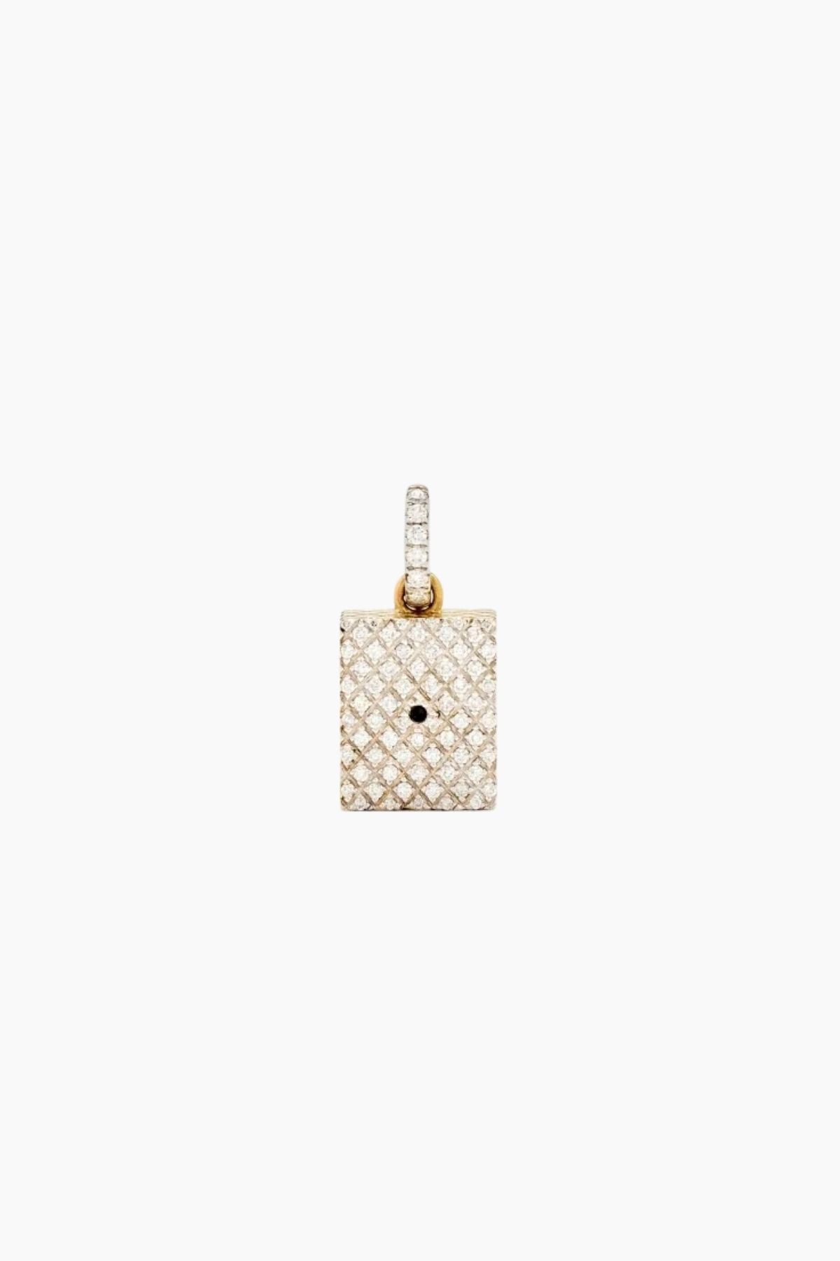 Yvonne Léon Le Cubo Diamants + Nano Puce Coeur Pave Diamond Heart - Yellow Gold