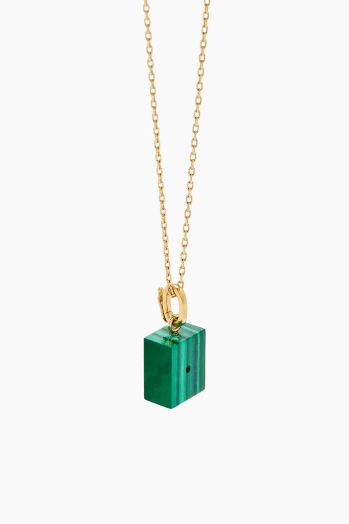 Yvonne Léon Le Cubo Malachite + Nano Puce Palmier - Yellow Gold