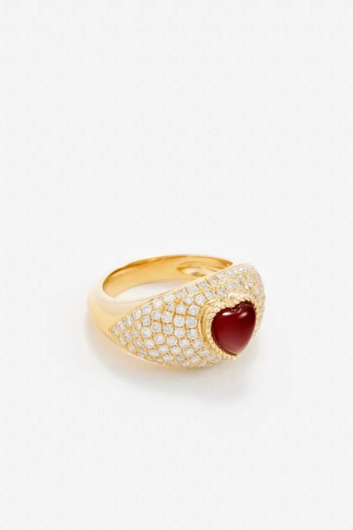 Yvonne Léon Mini Bague Dôme Heart Ring - Yellow Gold
