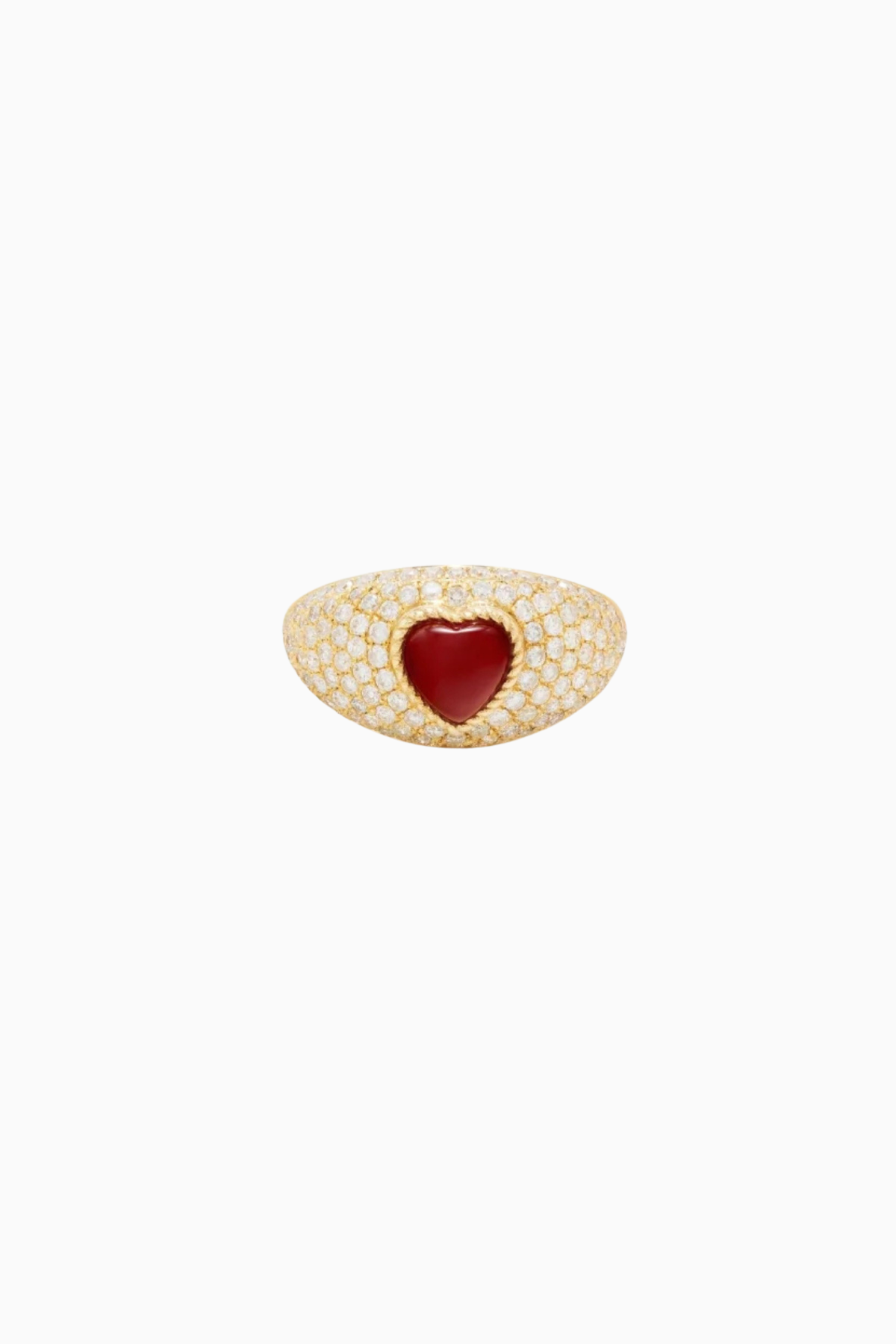 Yvonne Léon Mini Bague Dôme Heart Ring - Yellow Gold