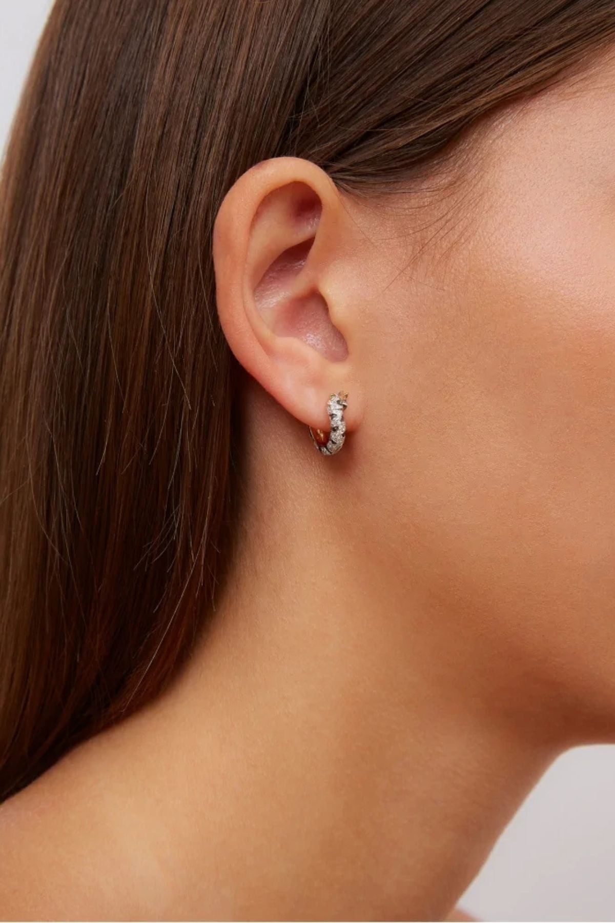 Yvonne Léon Mini Créoles Felin Diamants Earrings - Yellow Gold