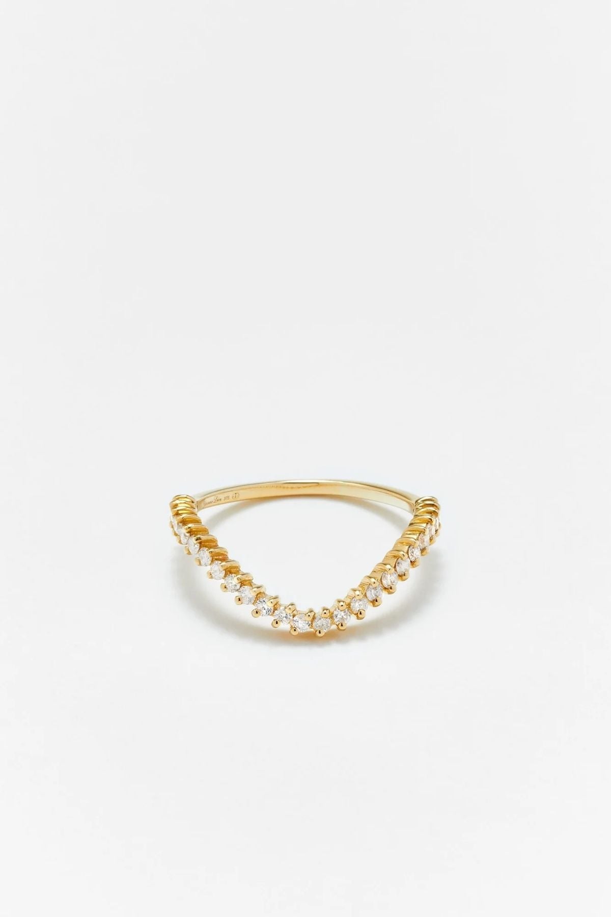 Yvonne Léon Mini Set Chevaliere Heart Diamond & Wave Ring - Yellow Gold