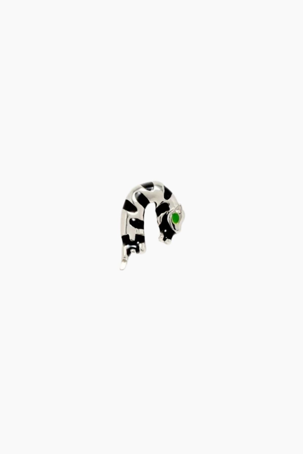 Yvonne Léon Nano Puce Felin Pave Leopard Earring - White Gold
