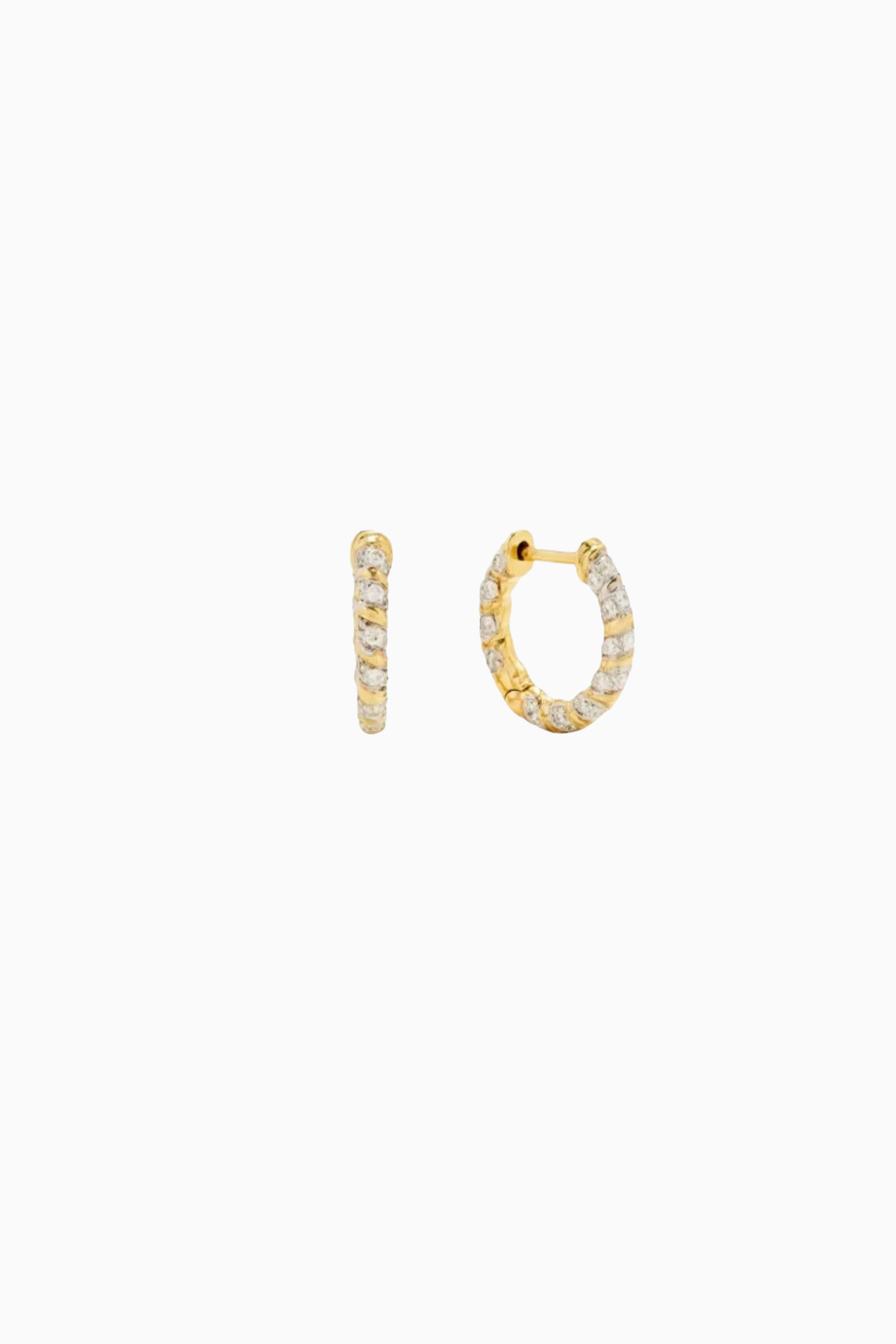 Yvonne Léon Paire De Creoles Mini Torsade - Yellow Gold