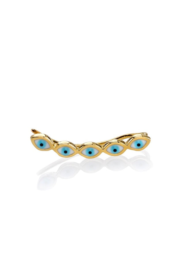 Sydney Evan Enamel Evil Eye Wire (Right) - Yellow Gold (1484106203189)