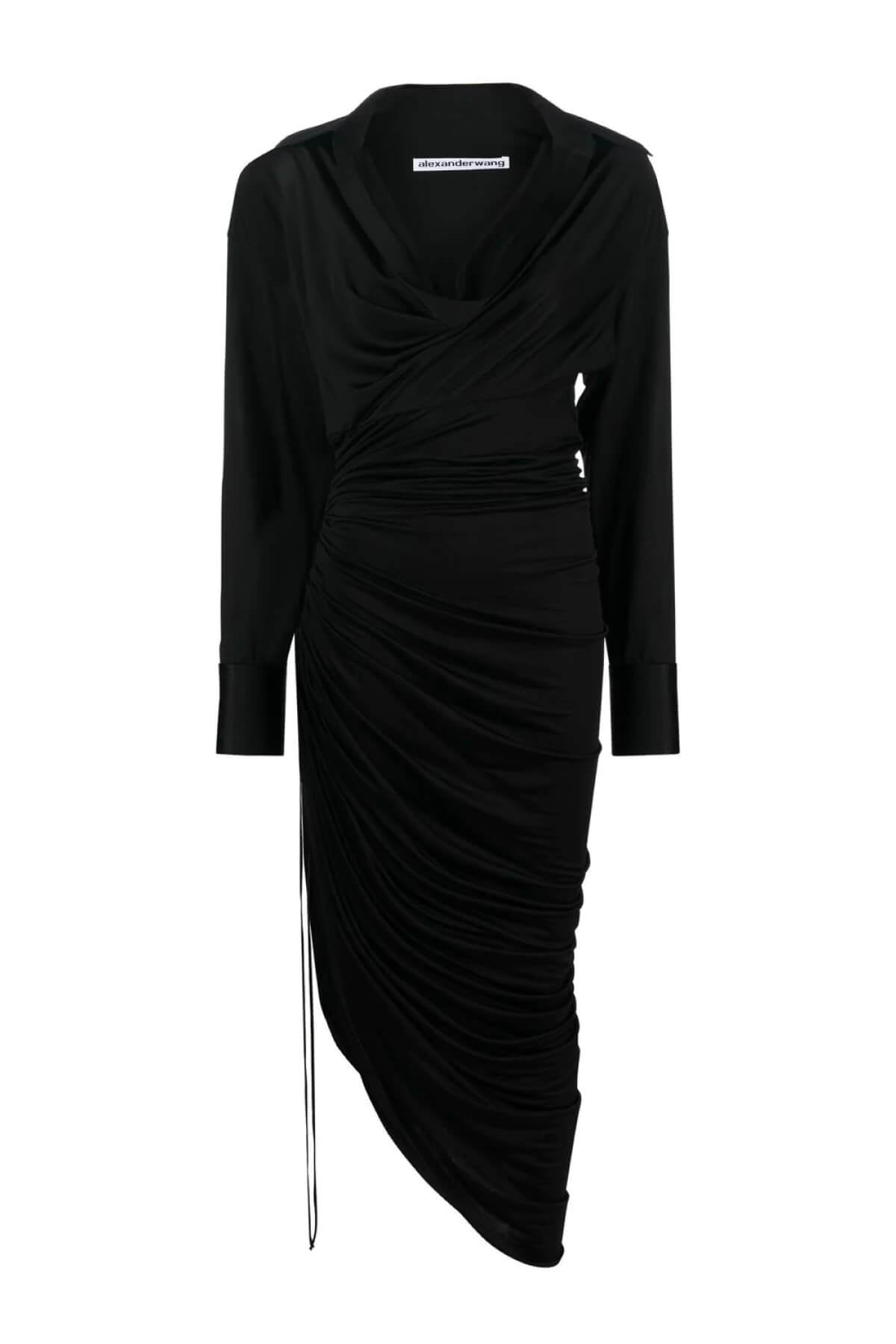 Alexander Wang Asymmetrical Cowl Neck Dress - Black GRACE Melbourne Alexander Wang Asymmetrical Cowl Neck Dress - Black GRACE Melbourne