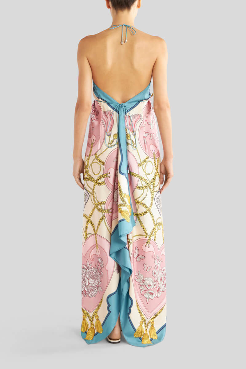 Etro Scarf Print Silk Dress - Pink