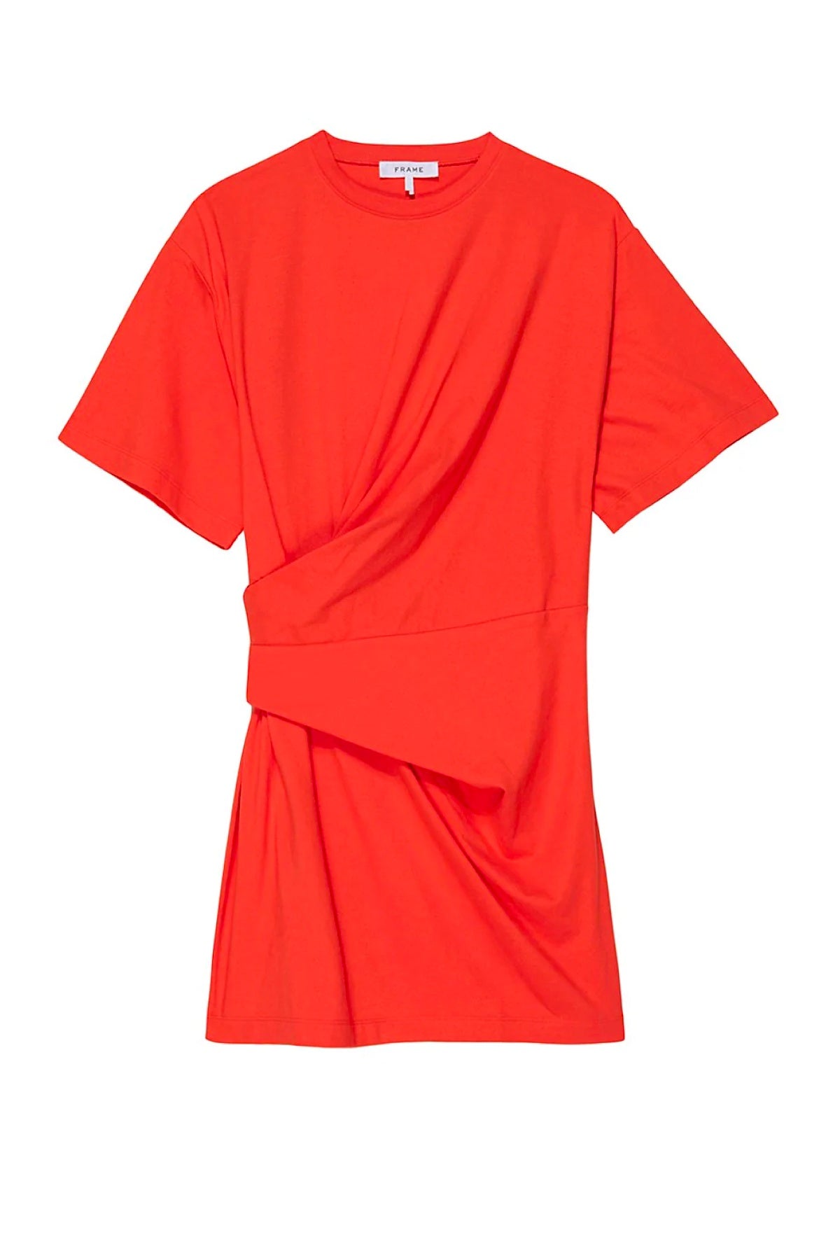 Frame Denim Draped Knit Mini Dress - Red/ Orange