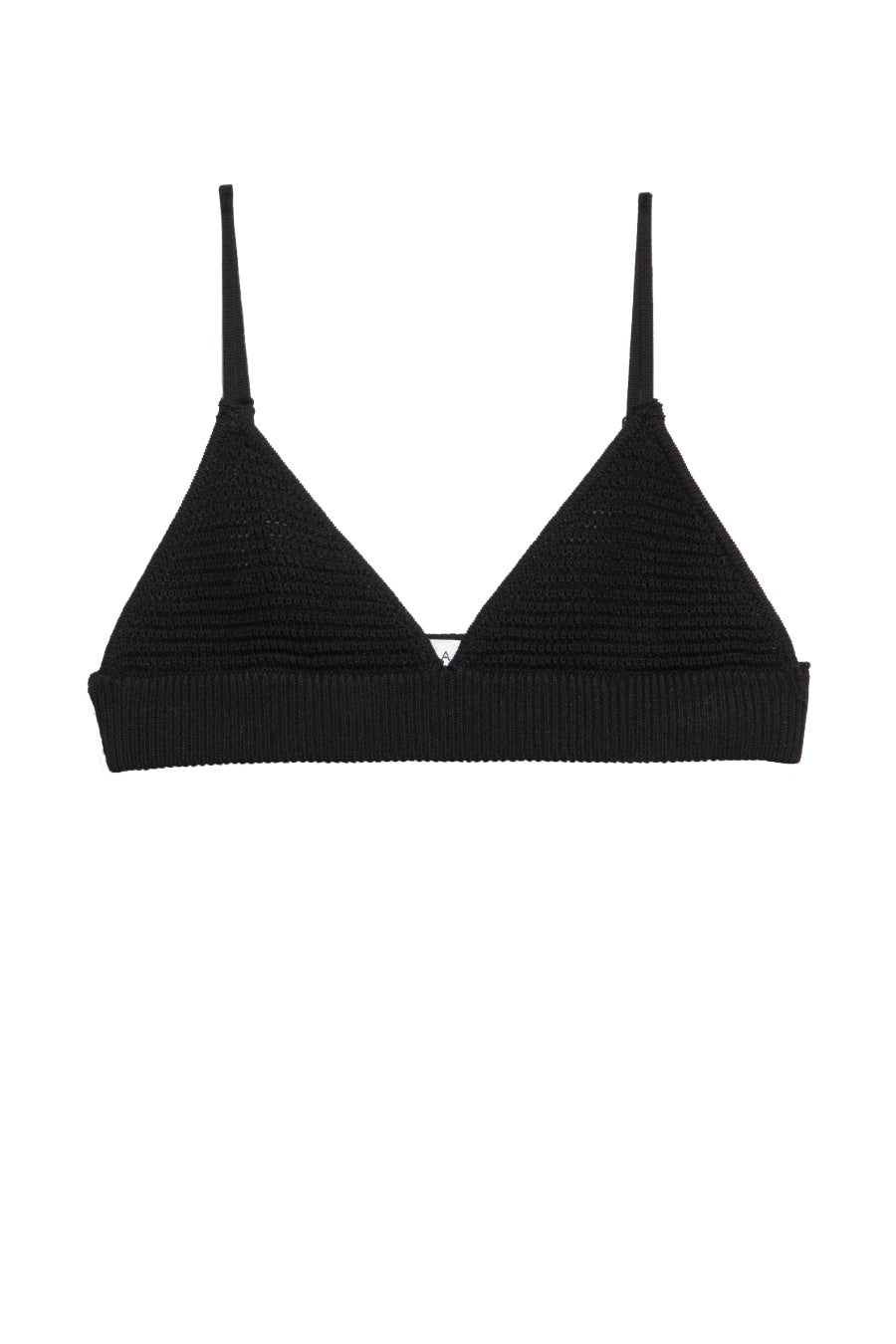 Grace Ling - + Net Sustain Evanescent Ribbed-knit Bralette - Black