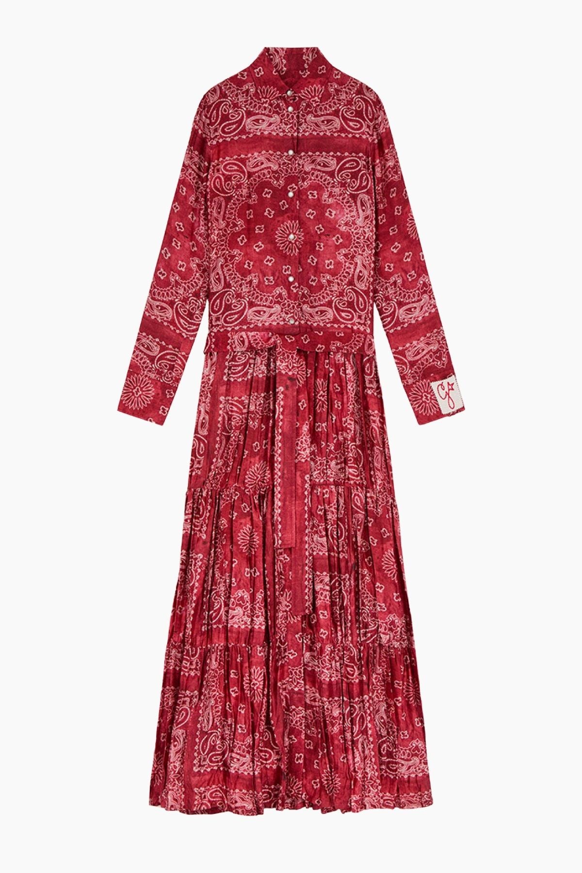 Golden Goose Paisley Print Shirtdress - Spiced Apple/ Off White GRACE Melbourne Golden Goose Paisley Print Shirtdress - Spiced Apple/ Off White GRACE Melbourne