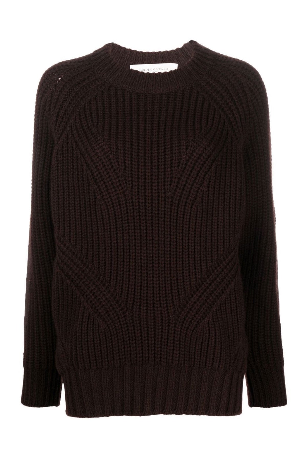 Golden Goose Boxy Leather Detail Jumper - Licorice