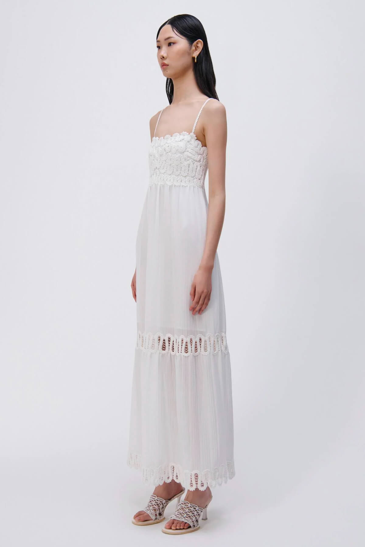 Simkhai Salana Crochet Maxi Dress - White