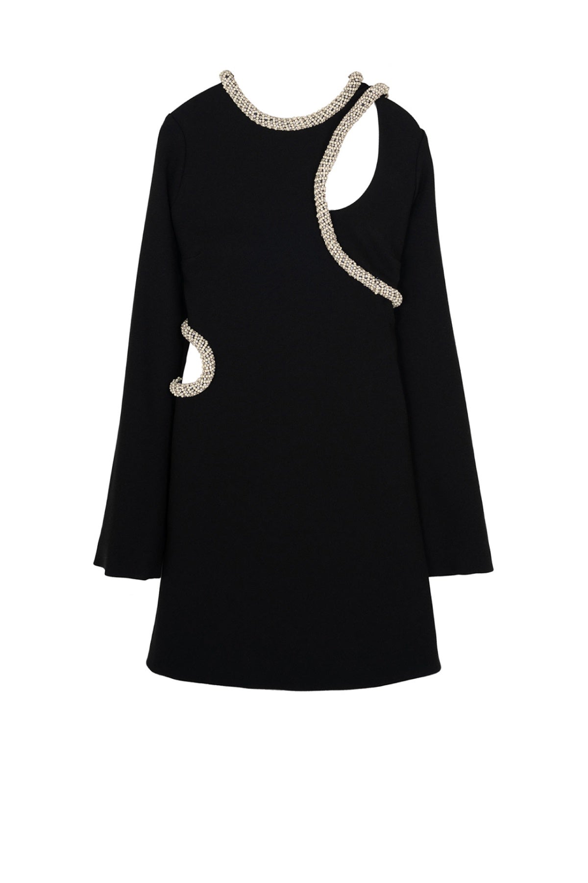 Jonathan Simkhai Katharine Diamante Embroidery Cutout Mini Dress - Black