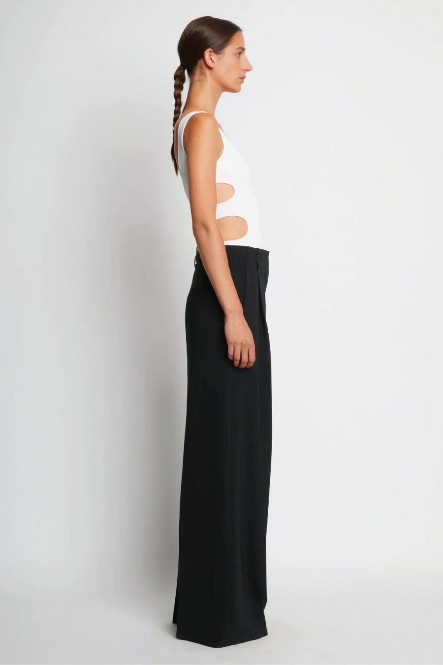 Proenza Schouler Crepe Wide Leg Pants - Black