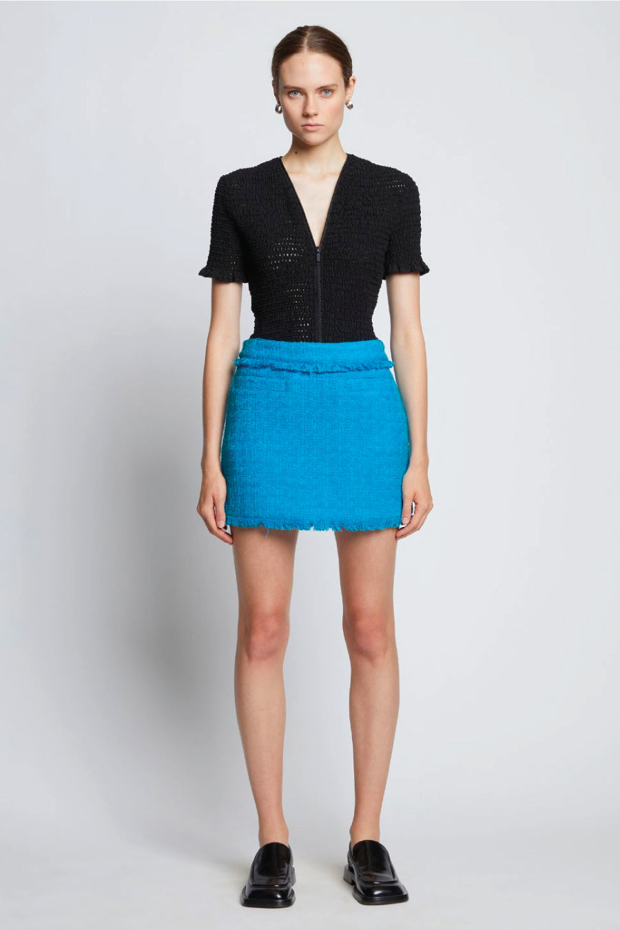 Proenza Schouler White Label Tweed Mini Skirt - Dark Turquoise