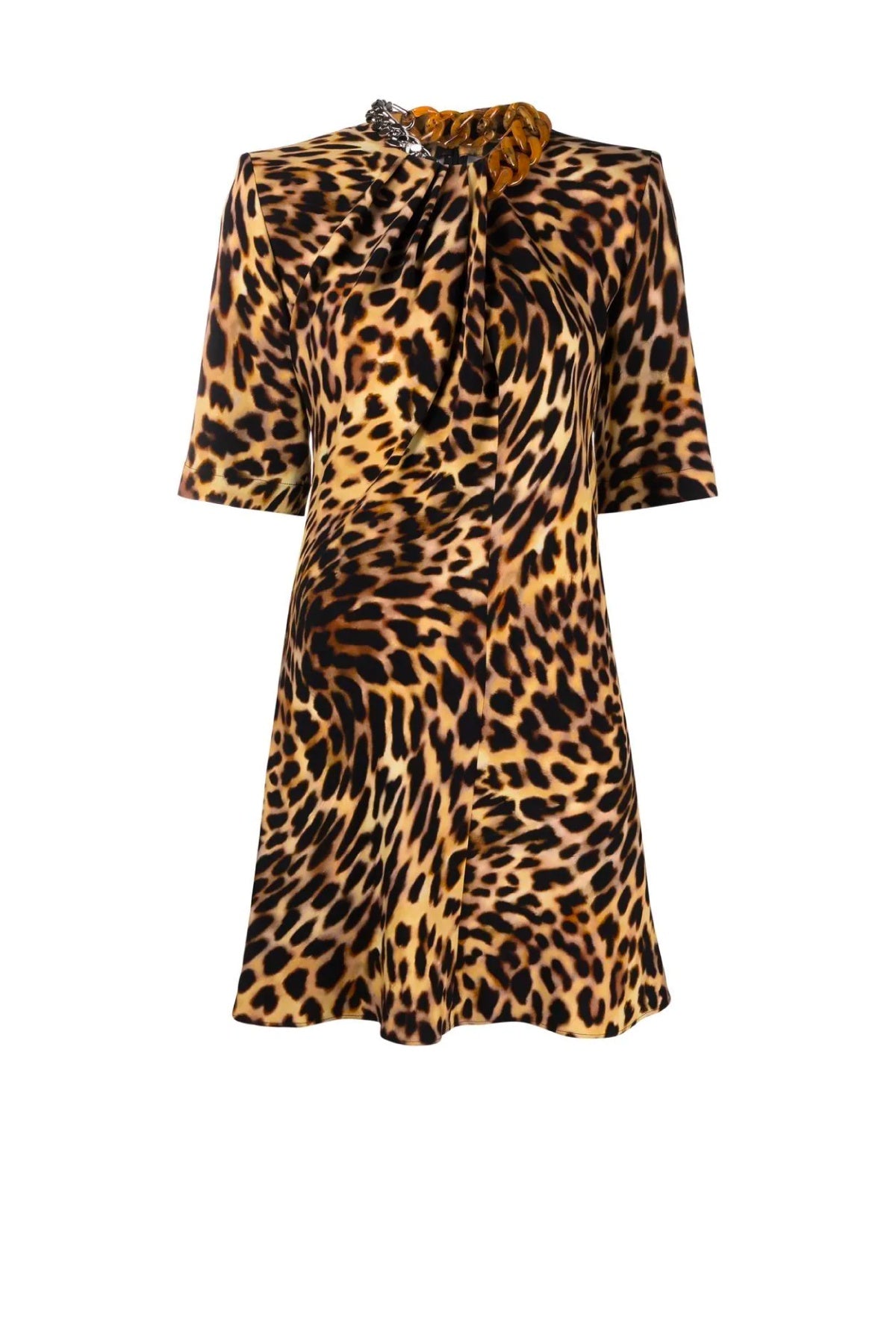 Stella McCartney Cheetah Print Mini Dress - Tortoiseshell