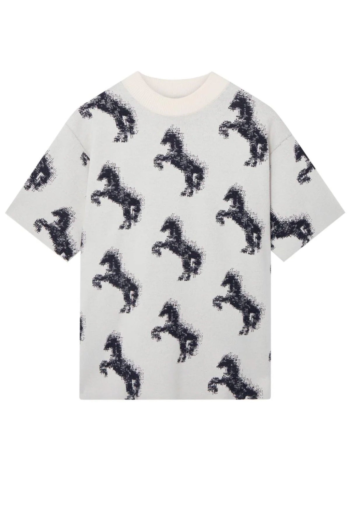 Stella McCartney Pixel Horse Jacquard T-Shirt - Ivory