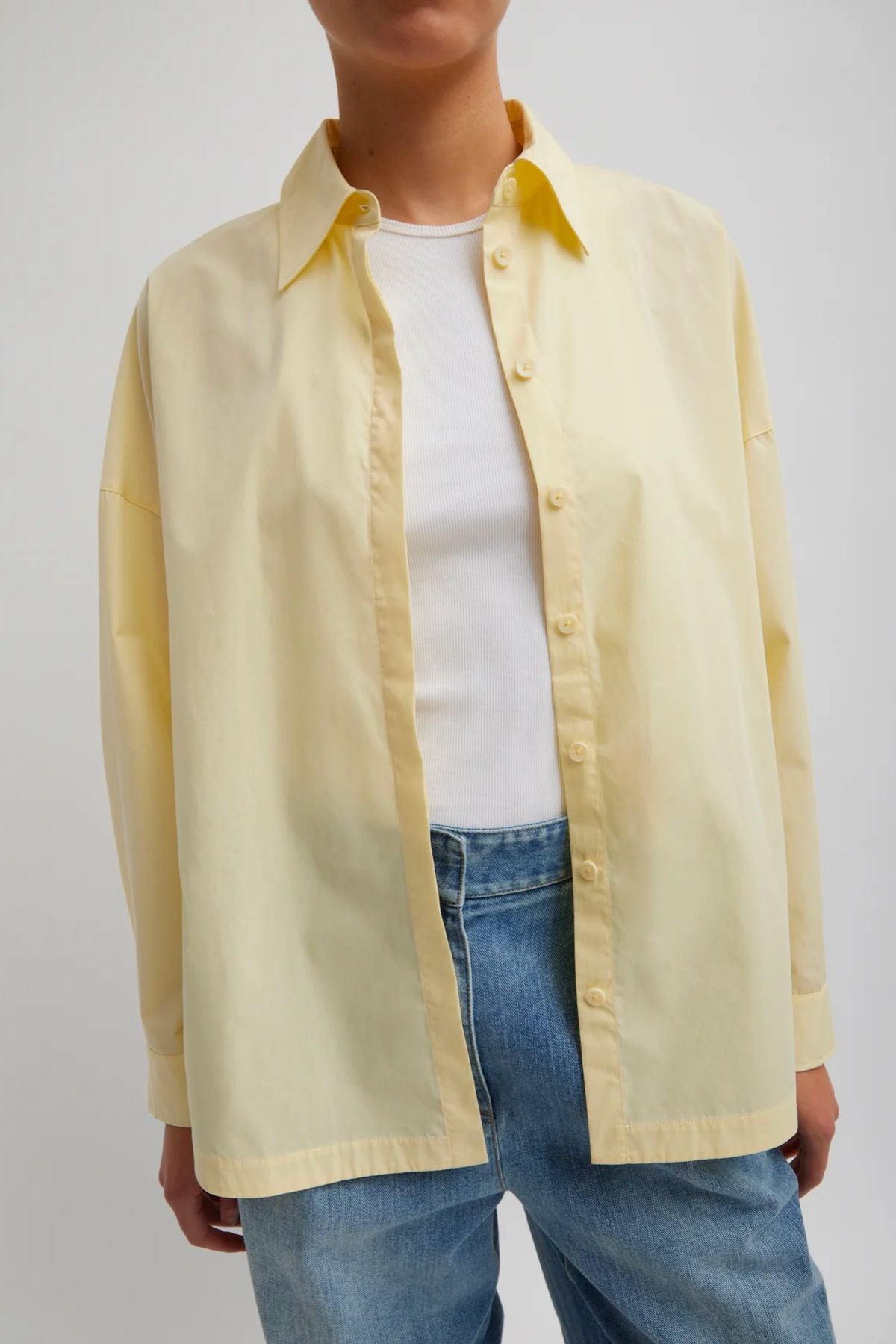 Tibi Gabe Oversized Shirt - Lemon Ice