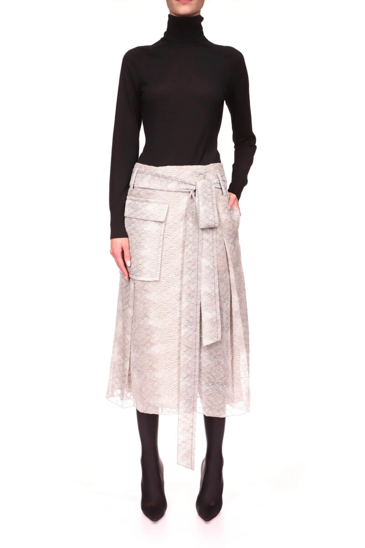Victoria Beckham Snake Trench Skirt - Silver