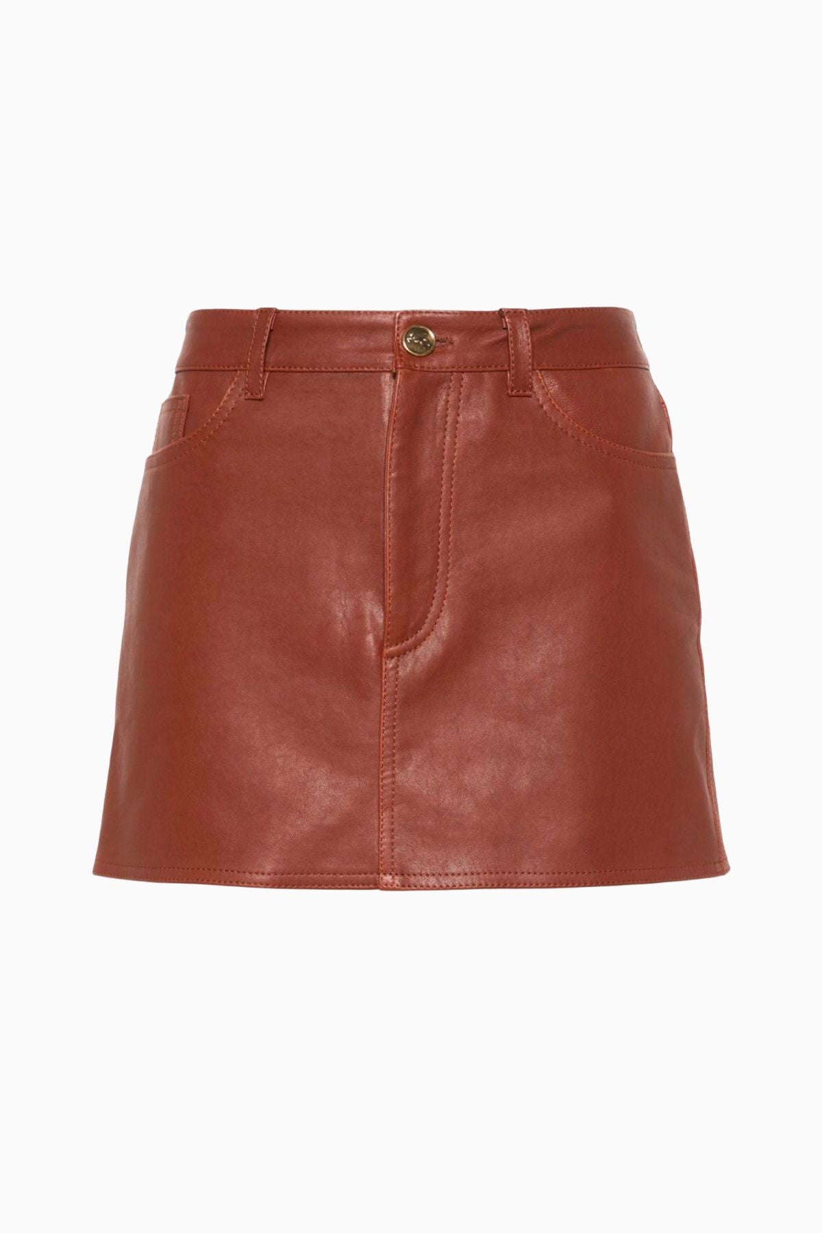 Etro Mini Leather Skirt - Brown