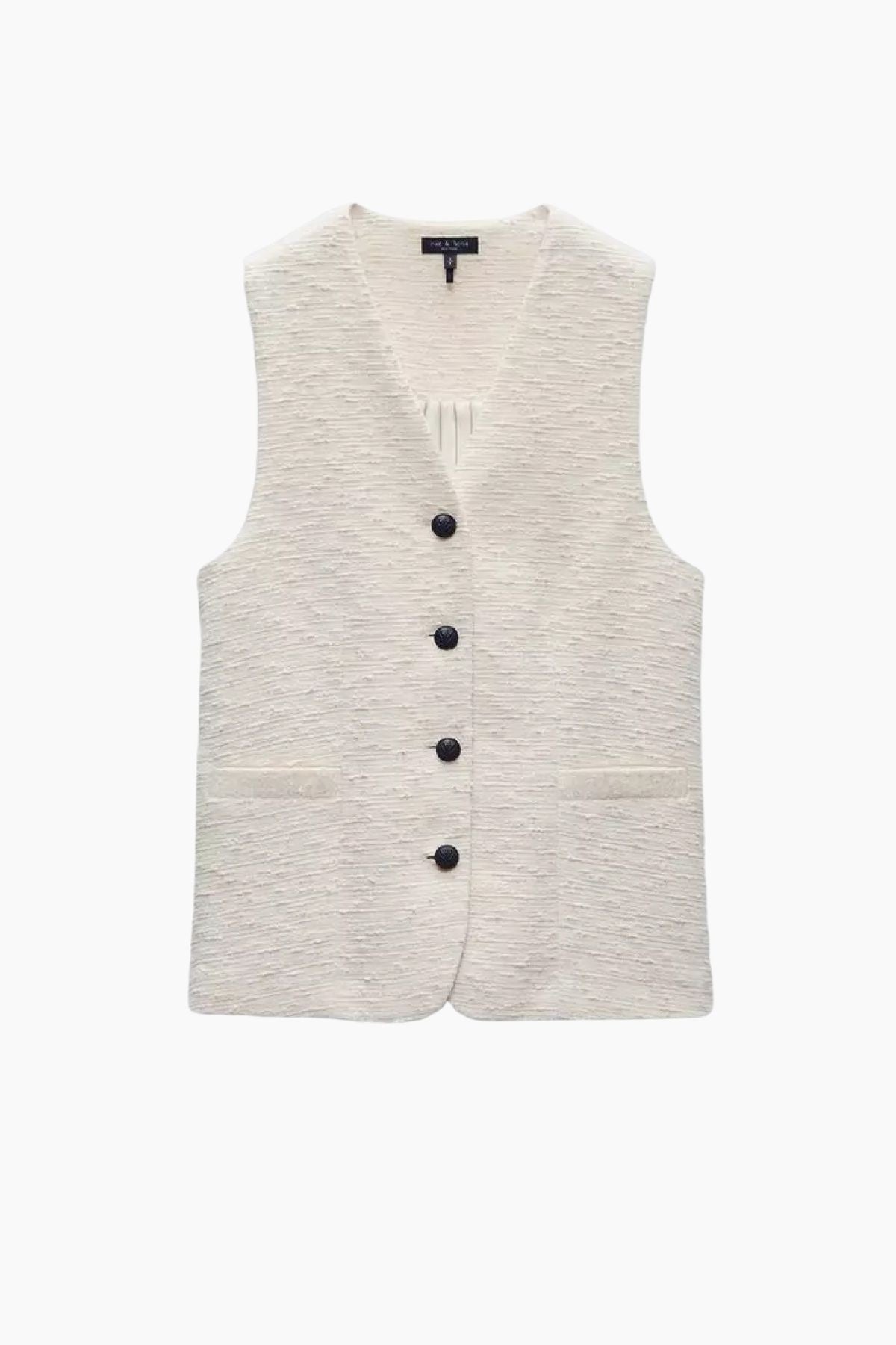 Rag & Bone Charlotte Italian Tweed Vest - Ivory