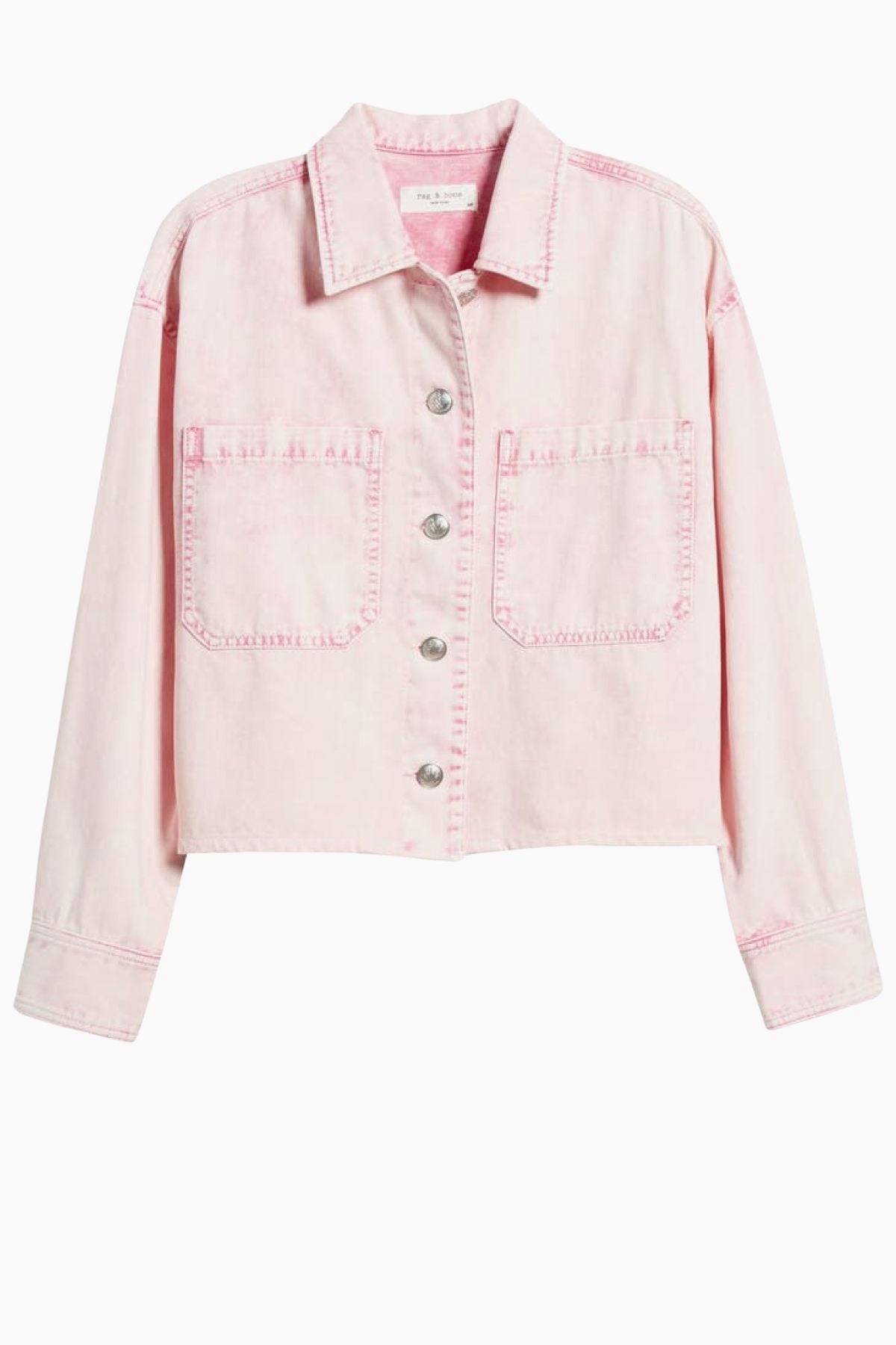 Rag & Bone Jaiden Denim Shirt Jacket - Pink Acid