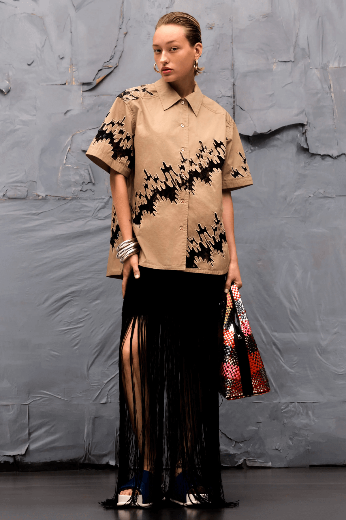 3.1 Phillip Lim Spring Summer 2023 Collection Fringed Knit Mini Skirt