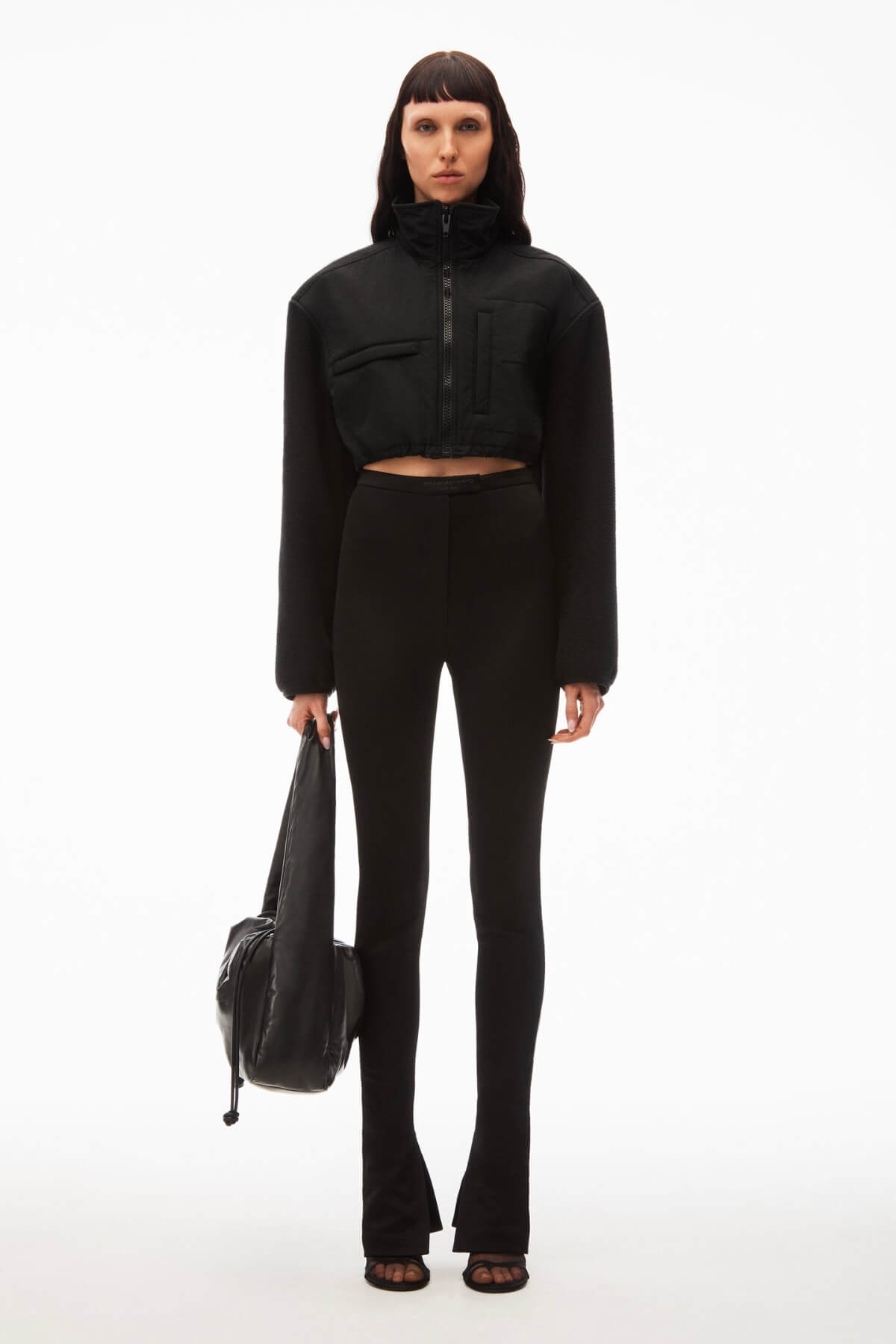 Alexander Wang Cropped Fleece Jacket - Black