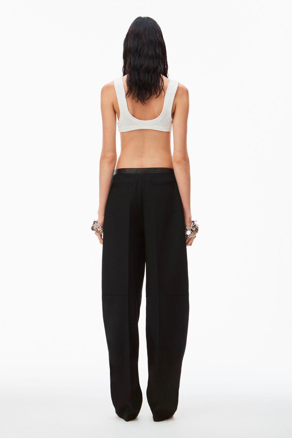 Alexander Wang Leather Belted Low Waisted pant - Black