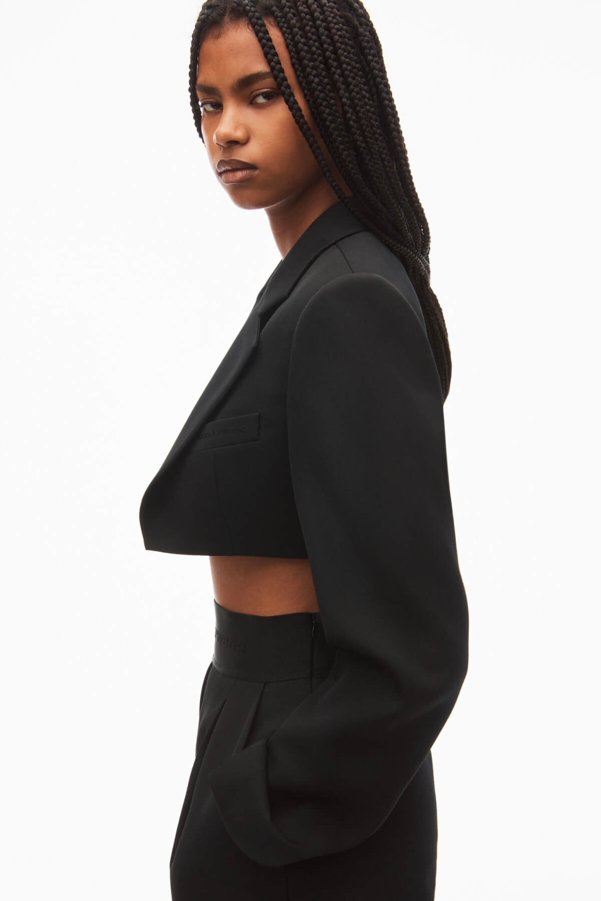 Alexander Wang Cropped Tuxedo Blazer - Black