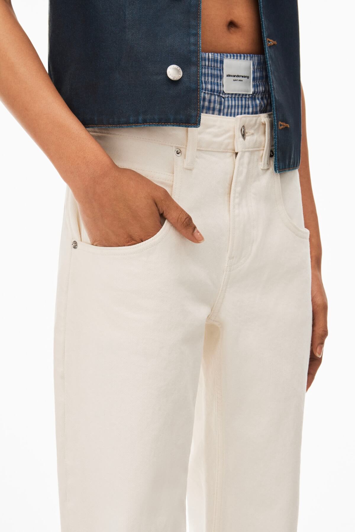 Alexander Wang Layered Boxer Skater Jeans - Moonshine