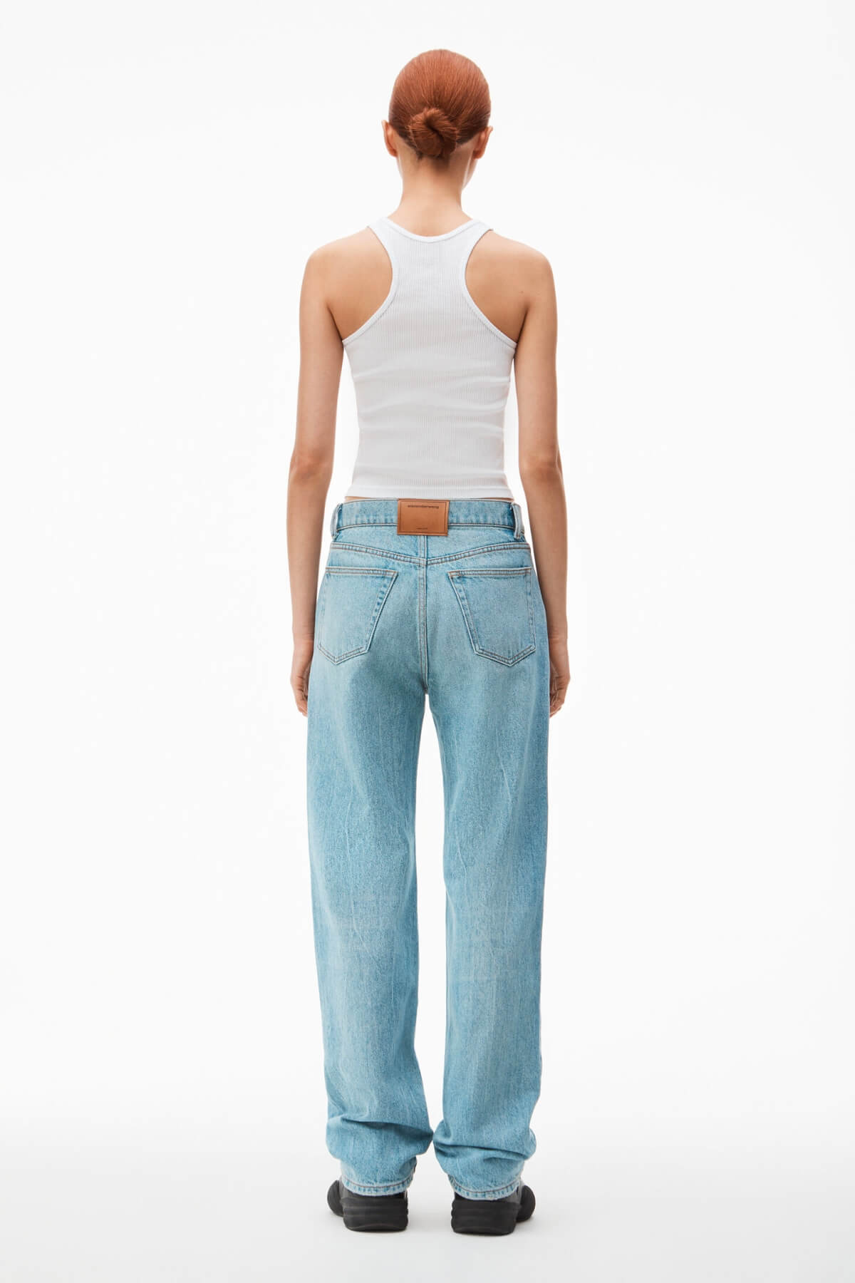 Alexander Wang EZ Mid Rise Relaxed Straight Jeans - Vintage Faded Indigo