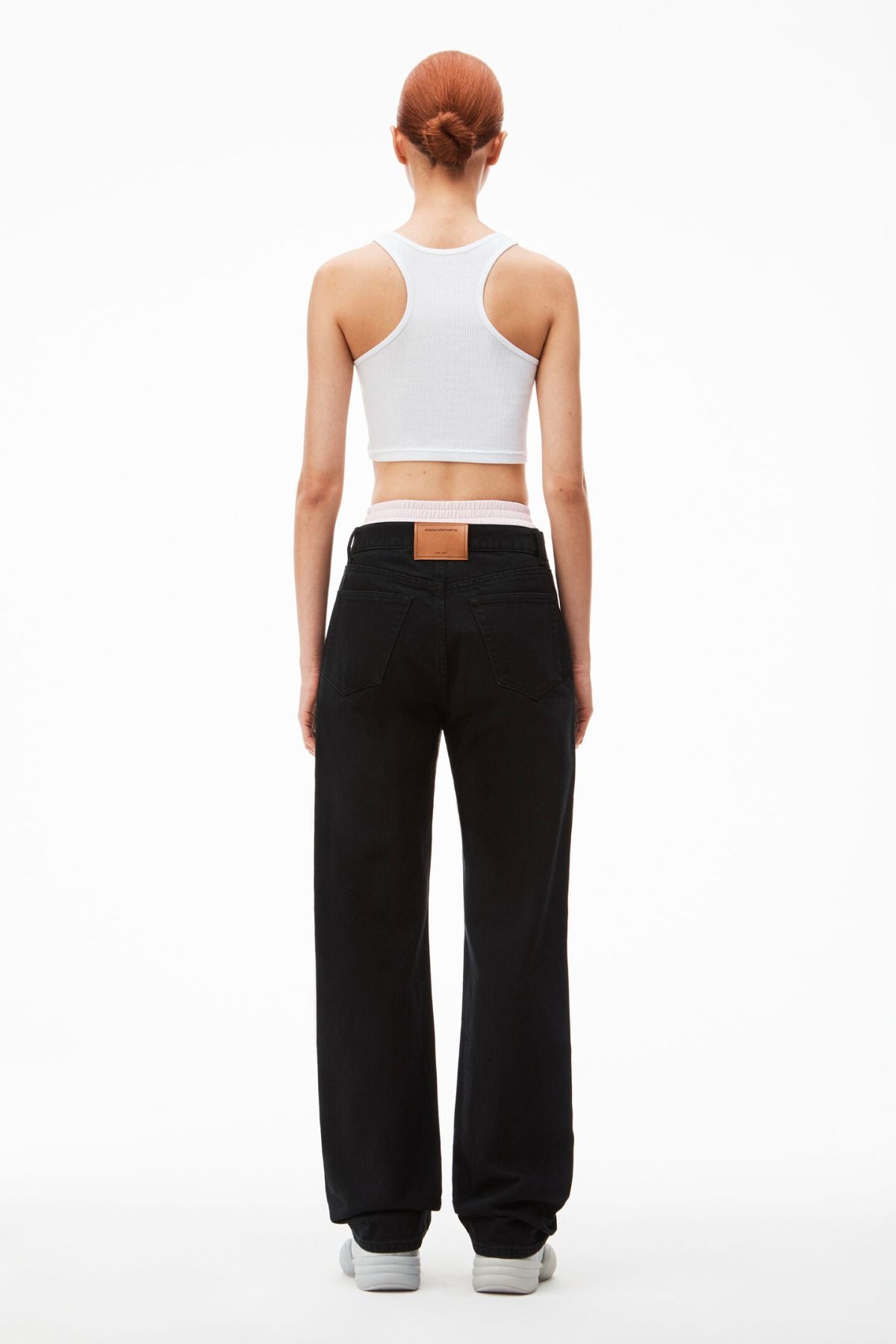 Alexander Wang EZ Mid Rise Relaxed Straight Jeans - Washed Black