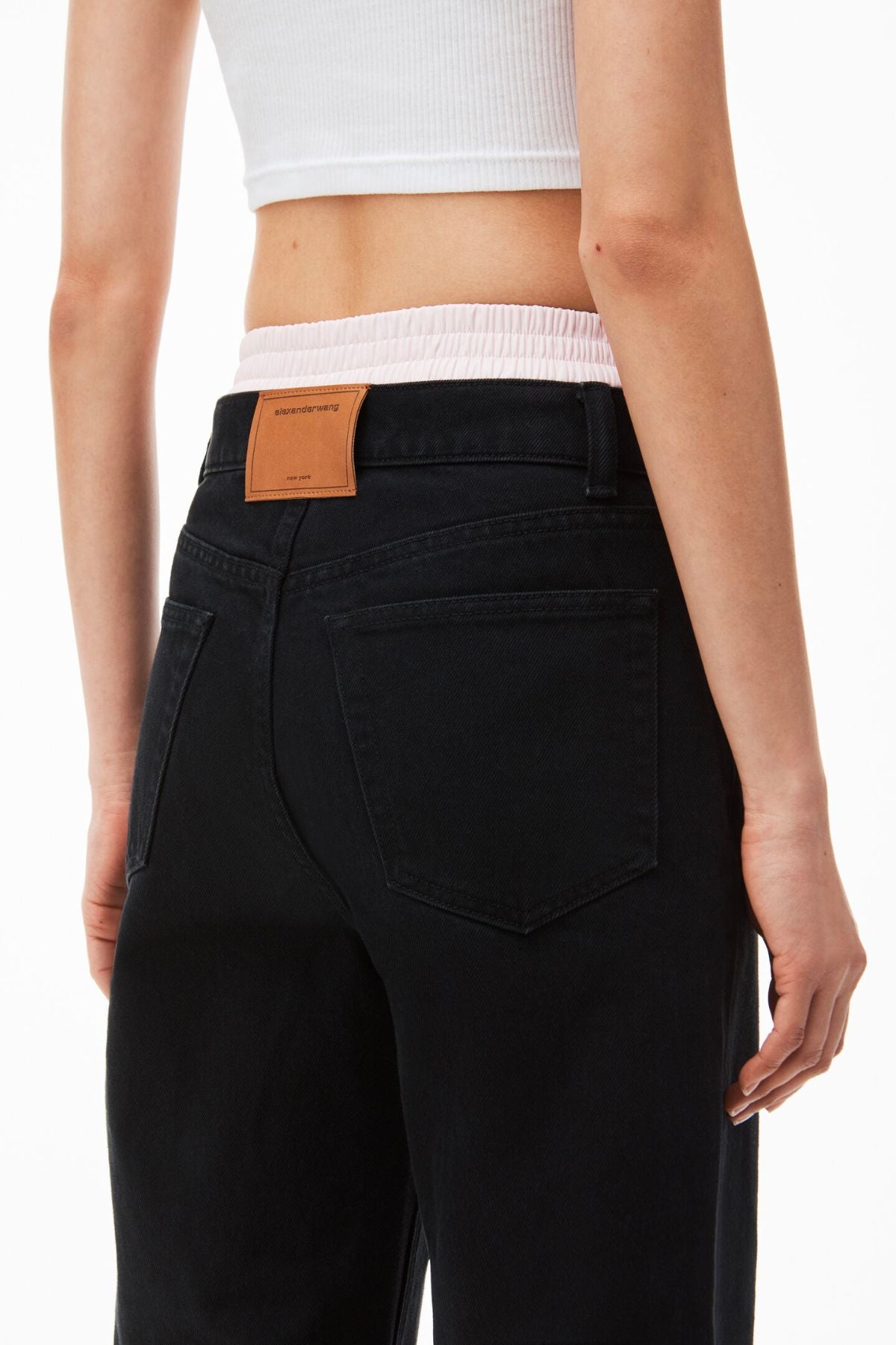 Alexander Wang EZ Mid Rise Relaxed Straight Jeans - Washed Black