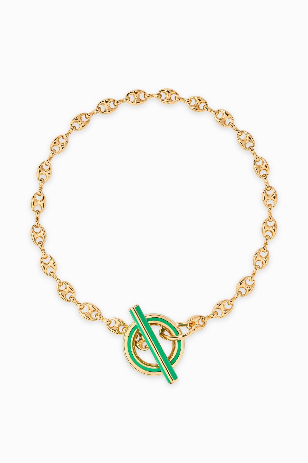 Aurelie Bidermann Tarsila Chain Necklace - Gold/ Green