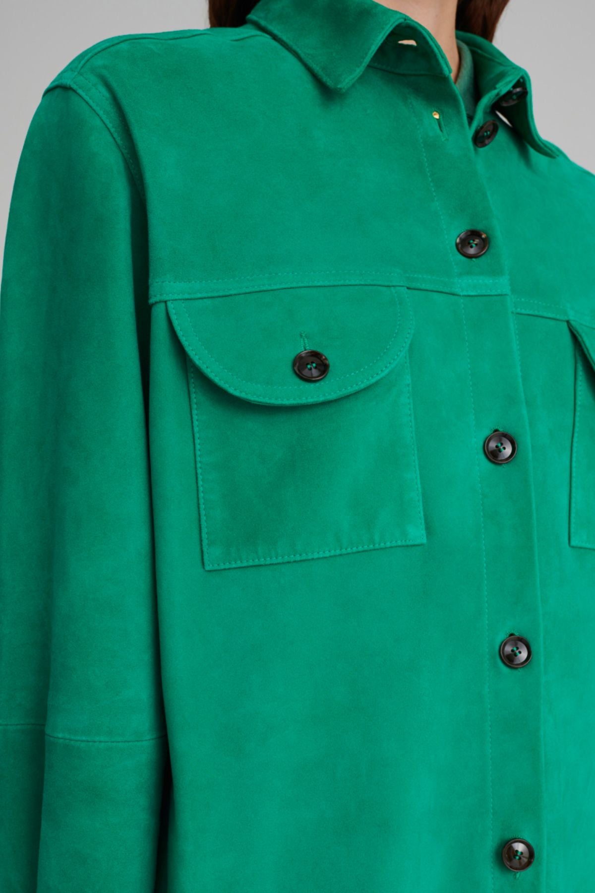 Blazé Milano Viva Berber Suede Shirt - Emerald