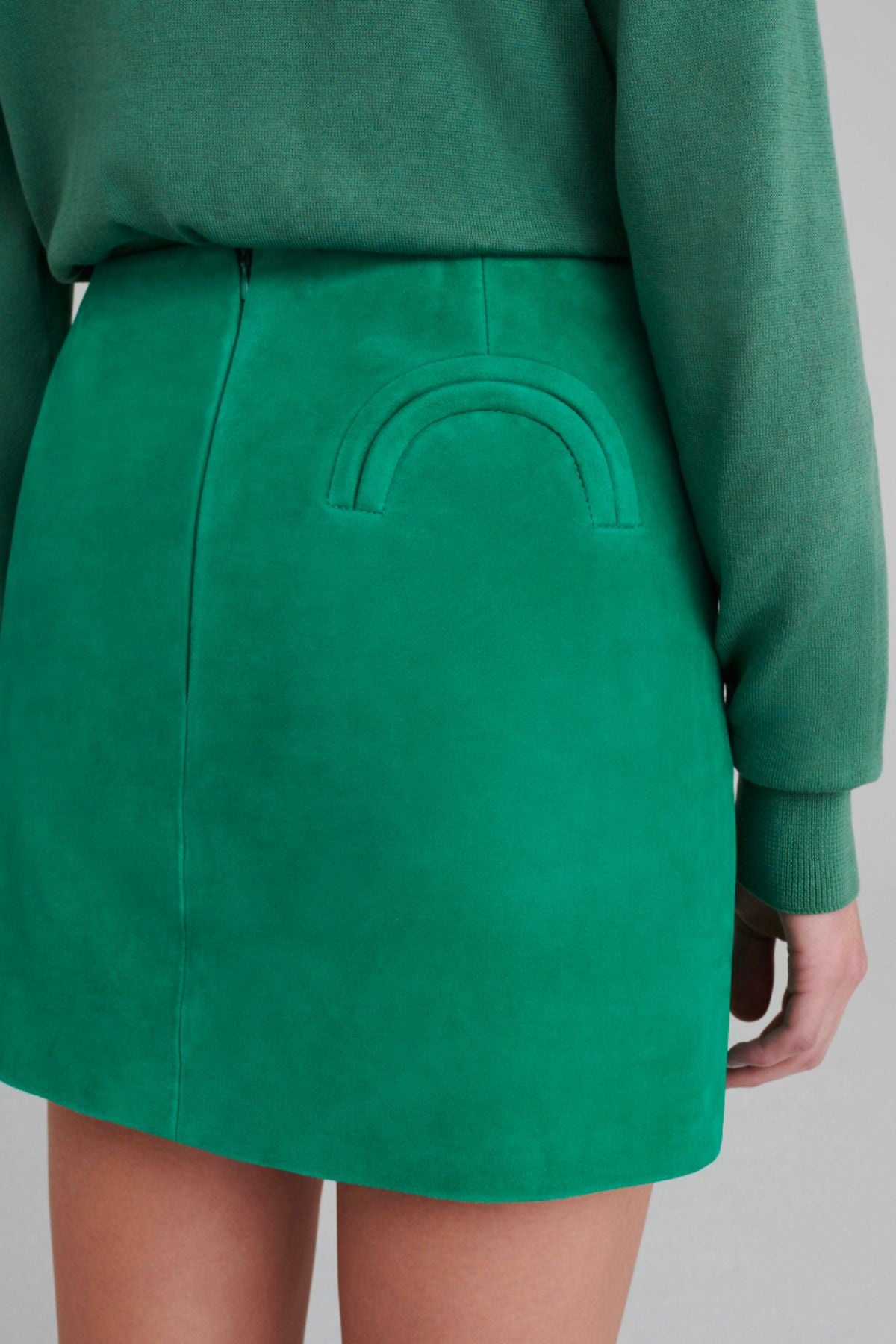 Blazé Milano Viva Coci Suede Mini Skirt - Emerald