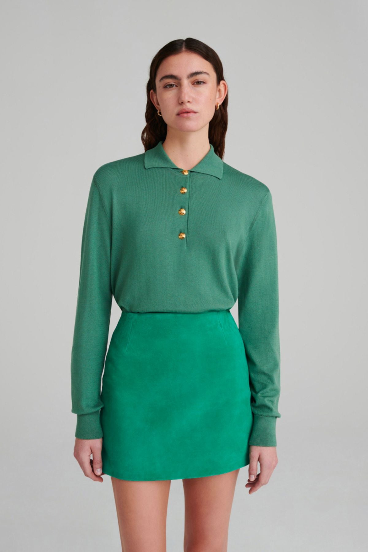 Blazé Milano Viva Coci Suede Mini Skirt - Emerald