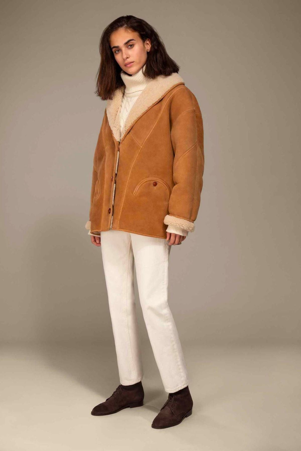 Blazé Milano Tatoosh Shearling Coat - Cognac