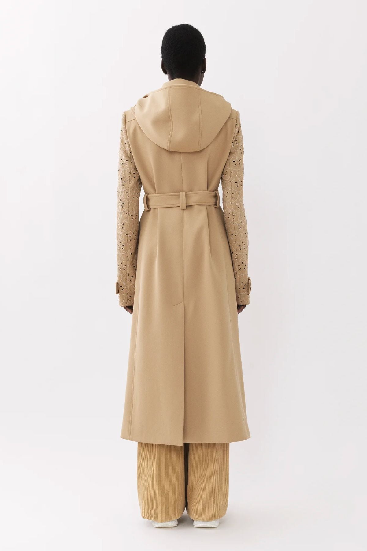 Chloé Broderie Anglais Trench Coat - Pearl Beige